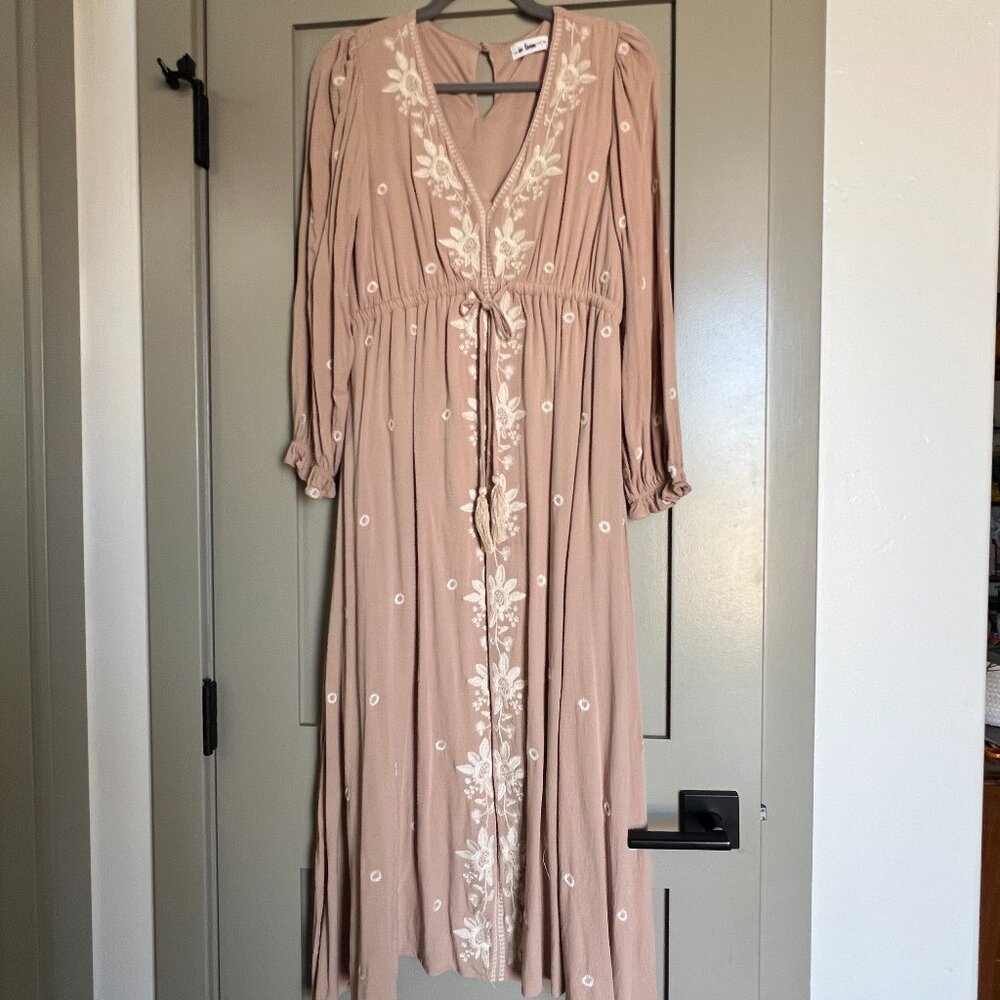 In Loom Soft Pink Embroidered Dress